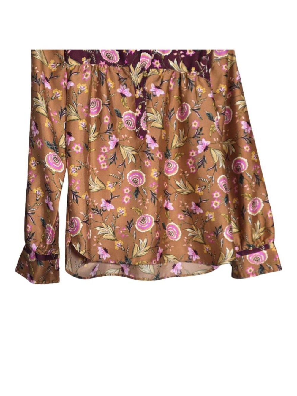 Women's - LOFT Floral Long Sleeve Blouse, Size XS - Picture 3 of 7